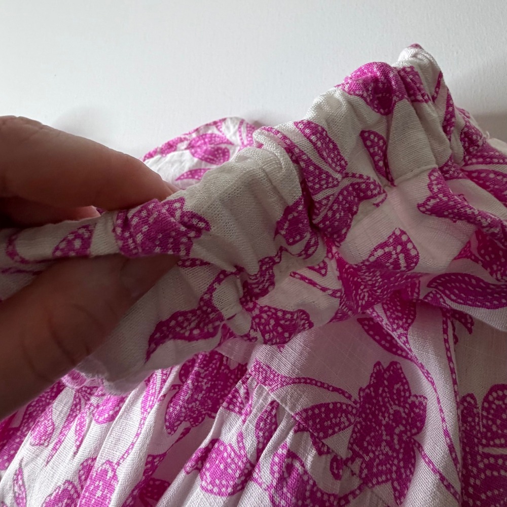 Lauren Conrad Pink Floral Tiered Midi Skirt Size 1X Linen Blend Coquette Cottage - Picture 6 of 14